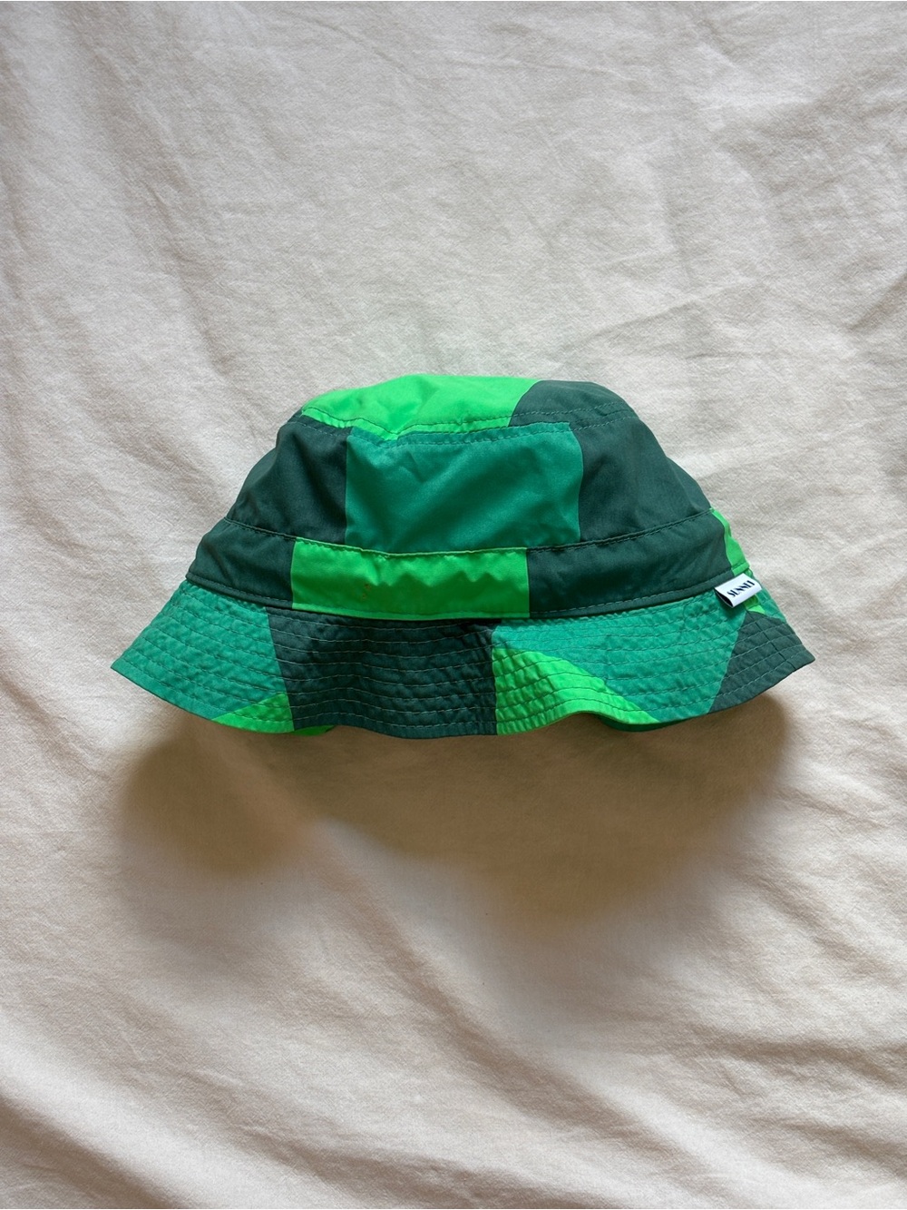 Sunnei Green Patchwork Bucket Hat
